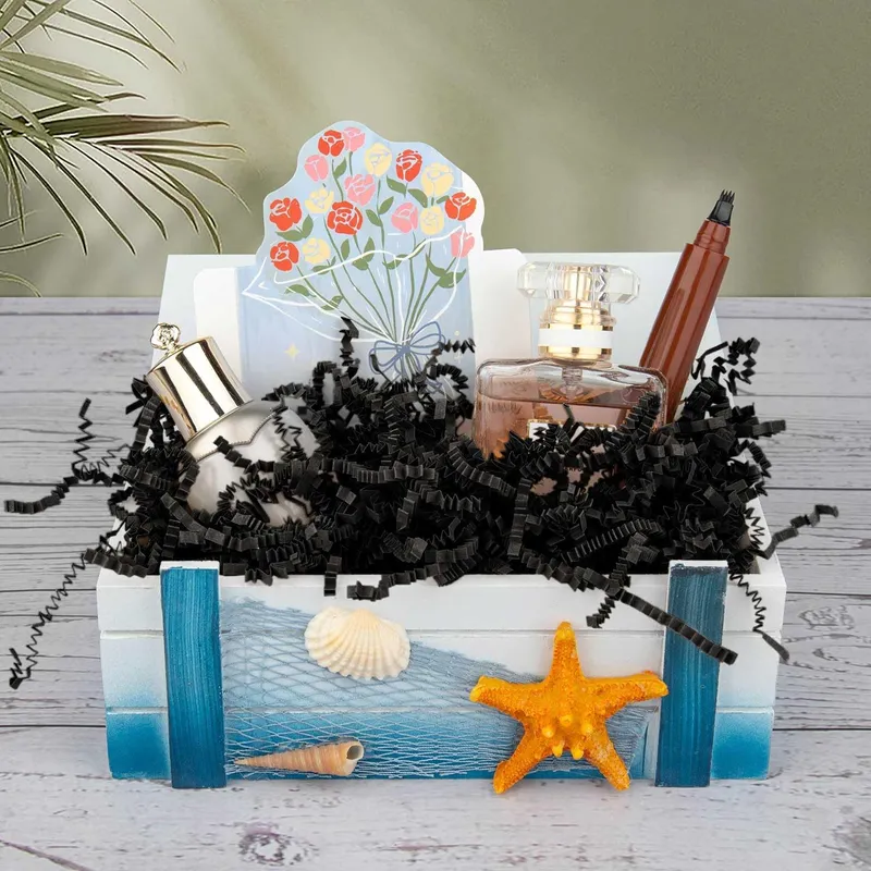 Caonysh 8.5oz Crinkle Paper Filler for Gift Baskets Gift Boxes(Black) photo 7