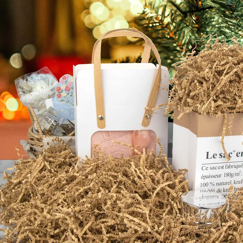 Caonysh 8.5oz Crinkle Paper Filler for Gift Baskets Gift Boxes(Brown) photo 3