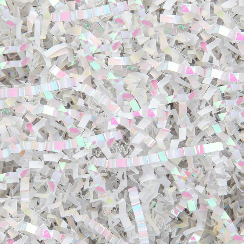 Caonysh 8.5oz Crinkle Paper Filler for Gift Baskets Gift Boxes(Shiny White) photo 1