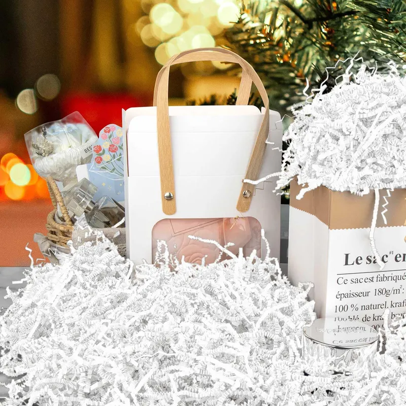 Caonysh 8.5oz Crinkle Paper Filler for Gift Baskets Gift Boxes(White) photo 3