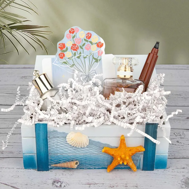Caonysh 8.5oz Crinkle Paper Filler for Gift Baskets Gift Boxes(White) photo 6