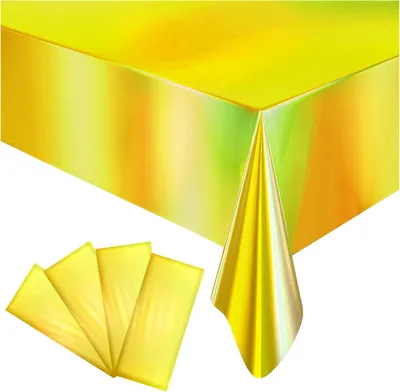 4 Pack Plastic Tablecloths Disposable Table Cover Gold 54 x 108 in