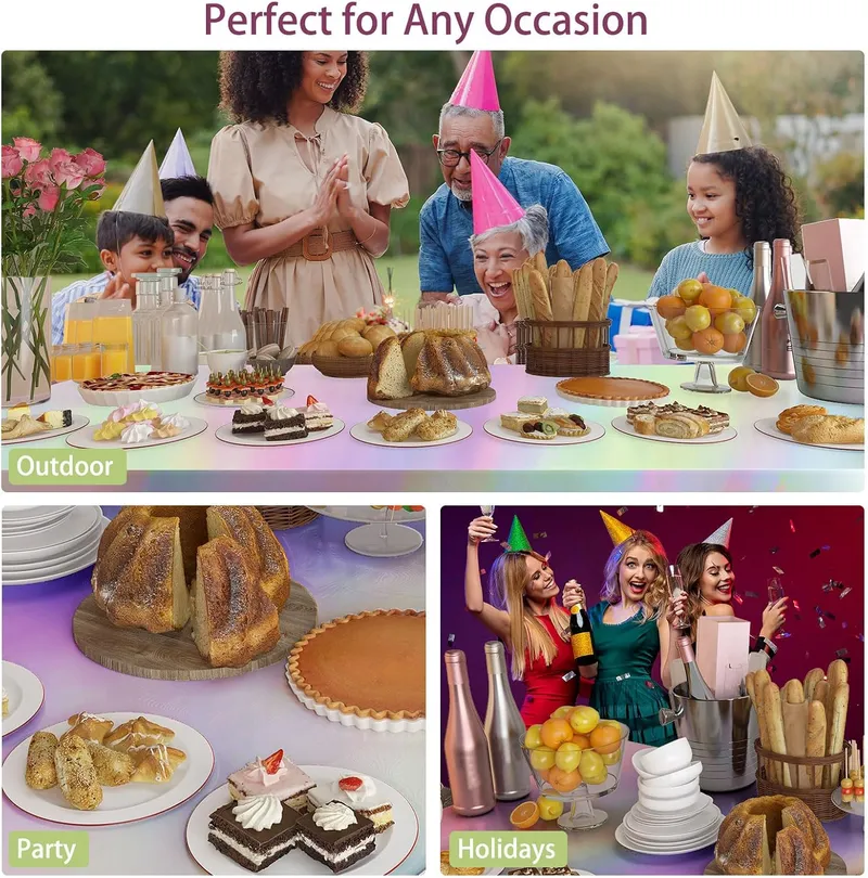 4 Pack Iridescent Plastic Tablecloths Disposable Table Cover 54 x 108 In photo 7